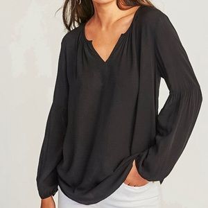 Black V-Neck Blouse